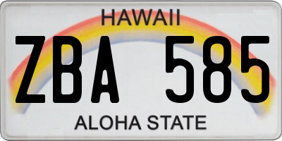 HI license plate ZBA585