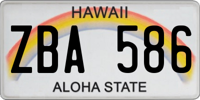 HI license plate ZBA586