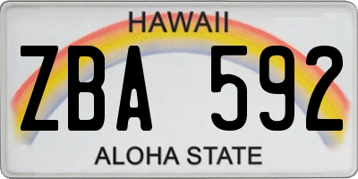 HI license plate ZBA592