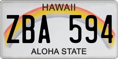 HI license plate ZBA594