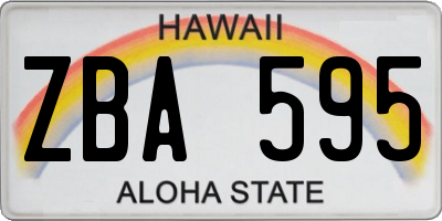 HI license plate ZBA595