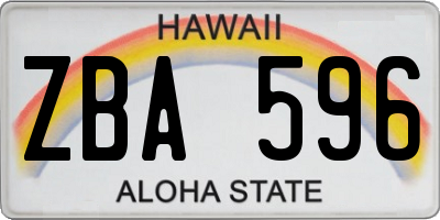 HI license plate ZBA596