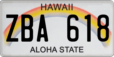 HI license plate ZBA618