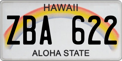 HI license plate ZBA622