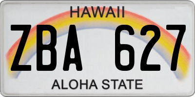 HI license plate ZBA627