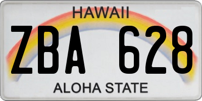 HI license plate ZBA628