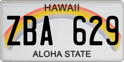 HI license plate ZBA629