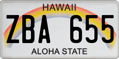 HI license plate ZBA655