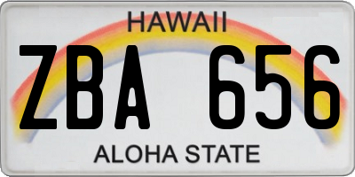 HI license plate ZBA656