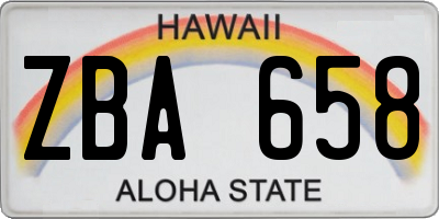 HI license plate ZBA658
