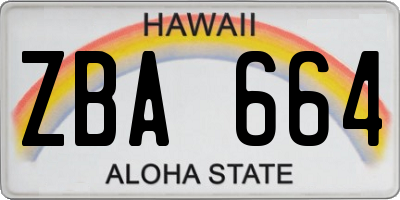 HI license plate ZBA664