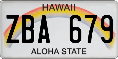 HI license plate ZBA679