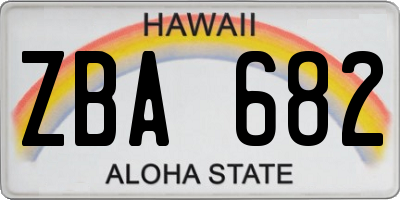 HI license plate ZBA682