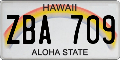 HI license plate ZBA709