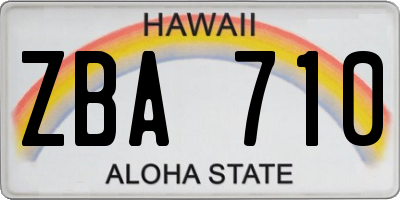 HI license plate ZBA710