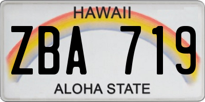 HI license plate ZBA719