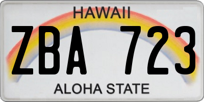 HI license plate ZBA723