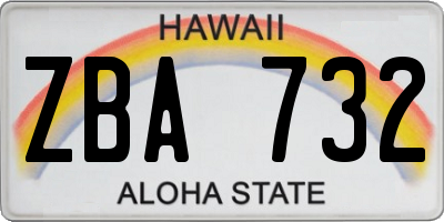 HI license plate ZBA732