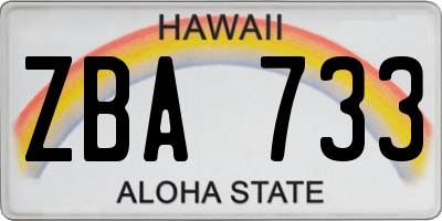 HI license plate ZBA733