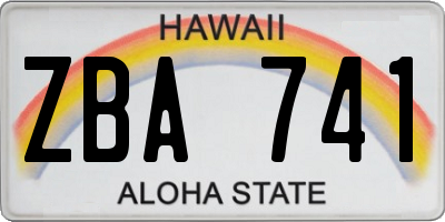 HI license plate ZBA741