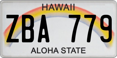 HI license plate ZBA779