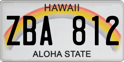 HI license plate ZBA812