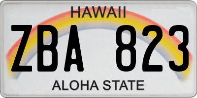 HI license plate ZBA823