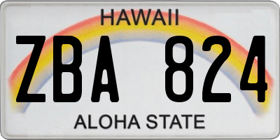 HI license plate ZBA824