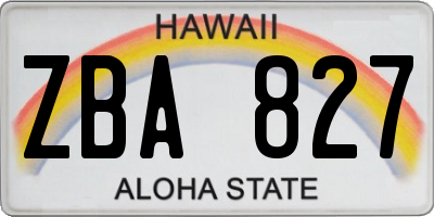 HI license plate ZBA827