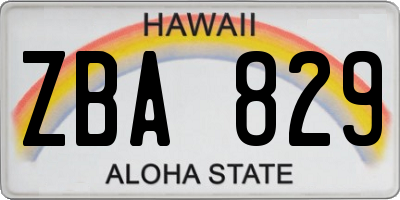 HI license plate ZBA829