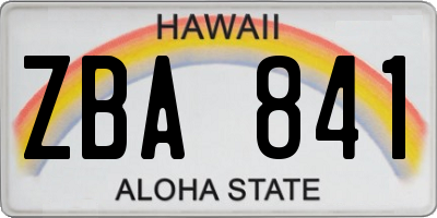 HI license plate ZBA841