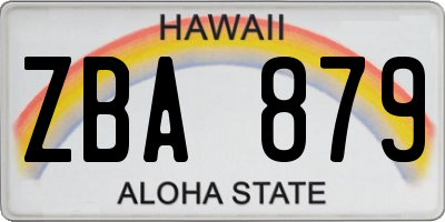 HI license plate ZBA879