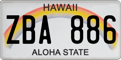 HI license plate ZBA886