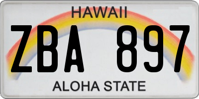 HI license plate ZBA897