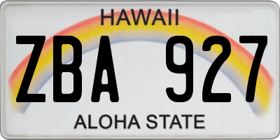 HI license plate ZBA927