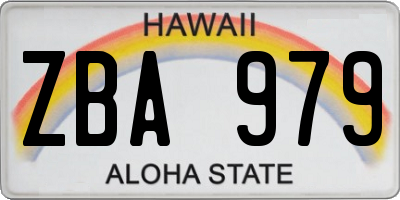 HI license plate ZBA979