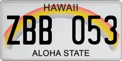 HI license plate ZBB053