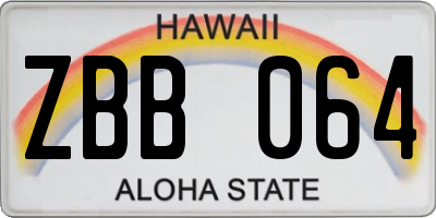HI license plate ZBB064