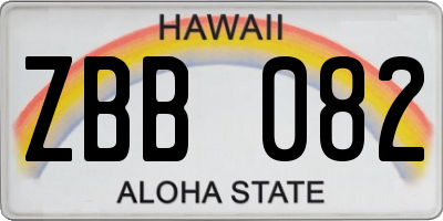 HI license plate ZBB082