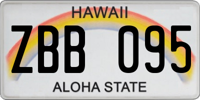HI license plate ZBB095