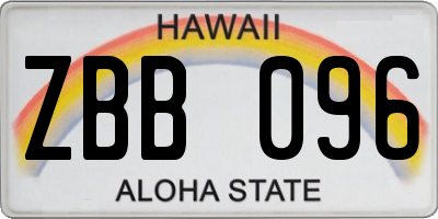 HI license plate ZBB096