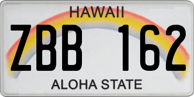HI license plate ZBB162