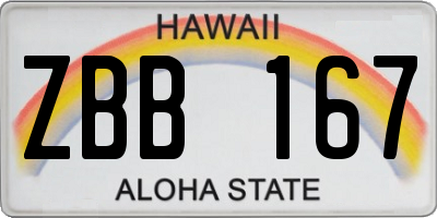 HI license plate ZBB167