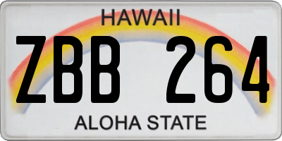 HI license plate ZBB264