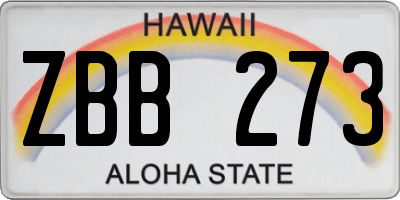 HI license plate ZBB273