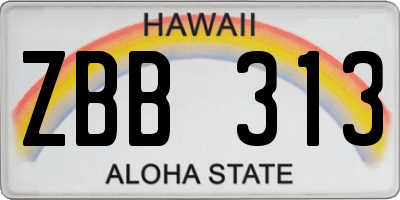 HI license plate ZBB313