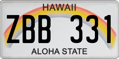 HI license plate ZBB331