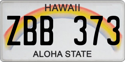HI license plate ZBB373