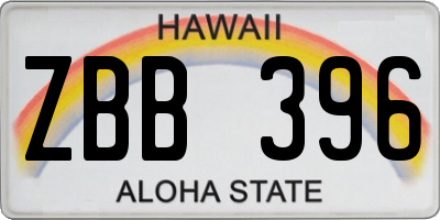HI license plate ZBB396