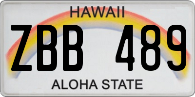 HI license plate ZBB489